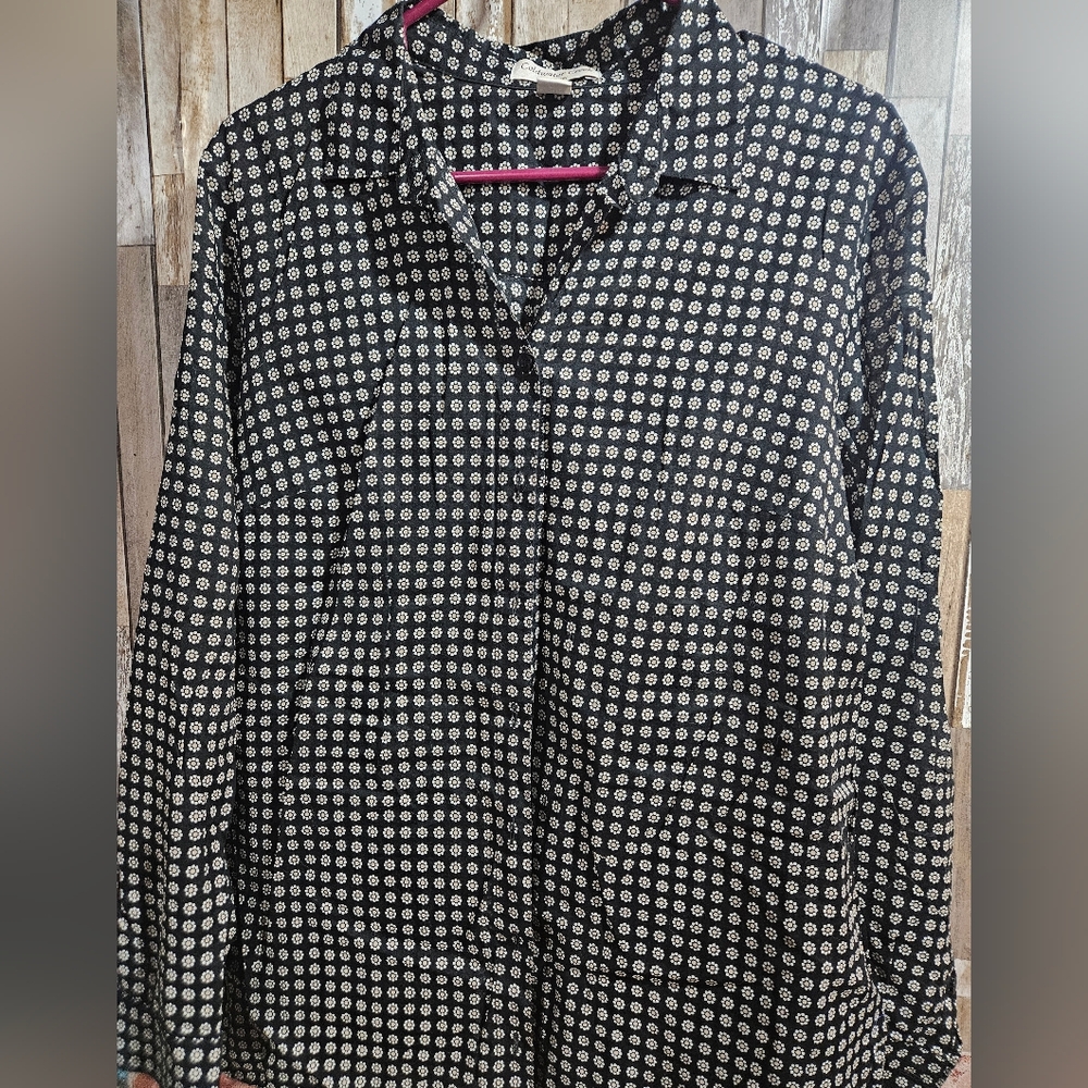 ladies Coldwater Creek no iron needed shirt floral print